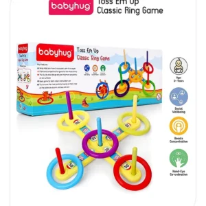 Babyhug Toss Em Up Ring Toss Game | Classic Target Throwing Toy for Kids | Indoor & Outdoor Skill-Building Activity Set for Boys & Girls | Improves Aim, Focus & Coordination | Green | BIS Certified