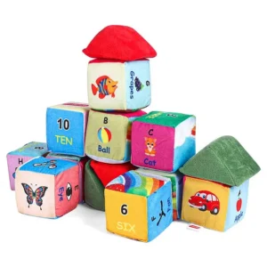 Babyhug 14 pcs Soft Colorful Stacking Cube Set| Alphabets, Numbers, Learning and Educational Brain Development Toy for 3-4 Years Kids| Building Blocks, Stacking and Sorting Gifting Toy| BIS Certified