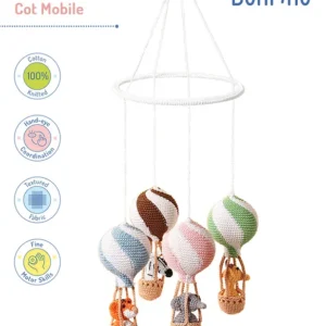 Bonfino Premium Crochet Animal Hanging Toy for Craddle|0-6 Months| Nursery Decoration|moving Toy for Baby Beds|develops Visual Senses & Motor Skills| Birthday Gift