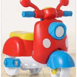 Babyhug Mini Scooter Toy -Red | Friction Powered Push & Go Scooter with Moving Handle | Enhances Motor Skills & Coordination | Ideal Gift for 3+ Years | Child-Safe | BIS Certified