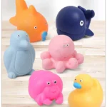 Babyhug Ocean-Animals Bath Squeeze Toys -Pack of 6 | Aquatic Adventure Set With Whale, Duck, Penguin, Fish Characters | Sensory, Fine-Motor Skill Development | Multicolour | BIS Certified