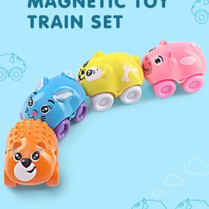 Fab N Funky Magnetic Toy Train Set - 4 Pieces | Imaginative play | Enhances Hand-Eye Coordination, Development of Visual Sense | Colour May Vary | BIS Certified