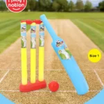 Play Nation PlayNation Junior Cricket Set - Yellow & Blue | Full 8-Piece Cricket Kit for Kids (Bat, Stumps, Bails, Ball & Base) | Promotes Active Outdoor Play & Motor Skills | Lightweight & Sturdy