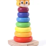 Play Nation Premium Rainbow Stacking Multicolored Stacking Rings - 7 Rings| Montessori Educational and Learning Toy for Infants & Toddlers Kids| Assorted color Rings Tower Construction Toys| BIS Certified| 0-2 Years