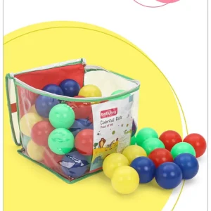 Babyhug 50 Pcs 7 cm Soft Plastic Ball Pack | BPA-Free Colorful Balls for Kids | Safe & Lightweight Play Balls for Ball Pits, Tents, Pools & Indoor Play |Soft-Edged |Multicolor Balls | BIS Certified