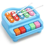 Fab N Funky Xylophone Cum Piano with 5 Multicolored Keys- Blue