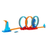 Hot Wheels Track Set with 3 Loops and 1 Car -(Packaging & Color May Vary)