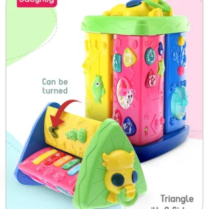 Babyhug Premium Colorful Learning Pyramid with Interactive Play for Babies| Multi Activity Musical Toy with Light, Animal Sound for Toddlers| Fun Educational Toy for 0 to 24 Months Baby| BIS Certified