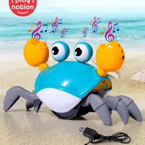 Play Nation Blue Crawling Crab Rechargeable Musical Toy| Interactive Early Learning & Entertainment Toy For 3 Years+ Kids| Fun Moving Toy With Sound and Lights| Improves Hand Eye Co-ordination| Gifting Toy| BIS Certified