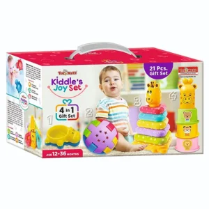 TOYMATE Toymate Kidle's Joy Stacking Toys 4 in 1 Gift Set Multicolour - 21 Pieces