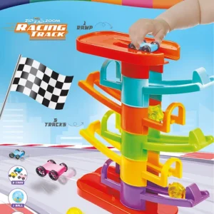Intelliskills Premium Zip Zap Zoom Racing Tower Track with Stack, Drop, Roll & Ramp Play for Kids | Toy Car Ramp Race Track- 3 Toy Cars | Best Gift for Kids | BIS certified