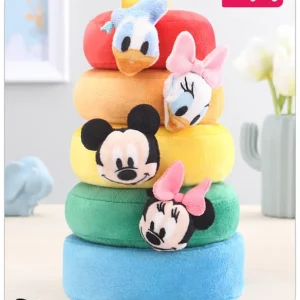 Babyhug Disney Babyhug 5 Pcs Disney Mickey And Friends Plush Stacking Ring Toy| 4 Rings and 1 Base Soft Stacking Toy| STEM Montessori Learning Toy for 1 - 3 Years Kids| Boost Motor Skills Creativity & Hand Eye Co-ordination| BIS Certified