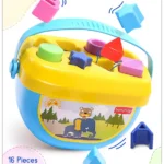 Babyhug Premium My First Shape Sorter Toy - Blue|16 Blocks| Brain Development & Educational Learning Shape Sorter Toy| Sorting & Stacking Toys for 18+ Months| Activity Toys for Toddlers| BIS Certified