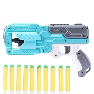 Babyhug Dart Gun With 6 Rotating Drum & 10 Soft Bullet Darts - Blue