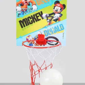 Babyhug Disney Mickey Mouse Basketball Set with Hoop & Hanging Board - Multicolor | Easy to hang on doors or walls | Encourages active Indoor & Outdoor play | Develops aiming skills | BIS Certified