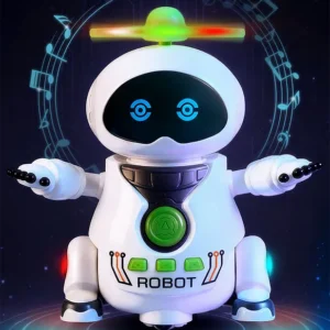 Babyhug Musical Dancing Robot Learning Toy for Kids with Lights and Music|Bump and Go Action| 360° Spinning Wheels and Fan|BIS Certified