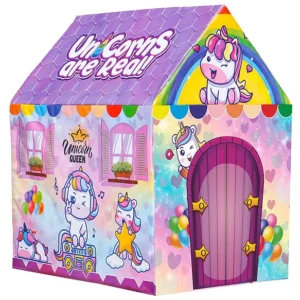 Fiddlerz Hut Type Kids Toys Jumbo Size Play Tent House for Boys and Girls Unicorn Queen - Multicolour