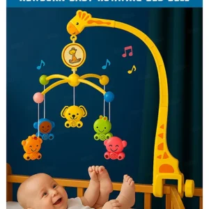 Fiddlerz Rotating Musical Cot Rattle for Babies Mobile for Cradle - Multicolor
