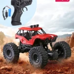 Babyhug Off Roader 1:18 Four Funtions Red Rechargeable Rock Crawler RC Car|Big Rubber Wheels|Range Upto 70 Ft.|Shock Absorbers|BIS certified|Gifting Toy