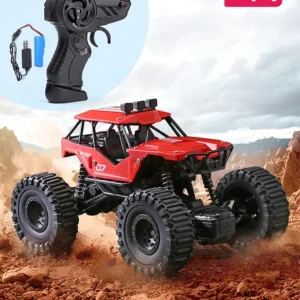 Babyhug Off Roader 1:18 Four Funtions Red Rechargeable Rock Crawler RC Car|Big Rubber Wheels|Range Upto 70 Ft.|Shock Absorbers|BIS certified|Gifting Toy