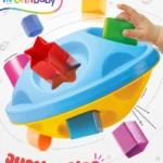 Intellibaby Premium Multicoloured Shape Sorting UFO | Unique Shape Blocks | Cognitive & Motor Skills | Ideal for Gifting | Early Learning Development | Educator Recommended