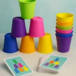 Fab N Funky Glass Stacking Game 70 Pieces | Multicolour | Fun & Educational Toy | Safe & Non-Toxic | Boosts Focus & Balance | Gift for 3+ Years | BIS Certified