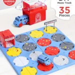 Play Nation Jungle Maze Track Playset with 35 DIY Pieces|Buildable Puzzle Road Game for Creativity, Problem-Solving & Team Play|Easy Assembly, Custom Layouts|3+ Years| BIS Certified