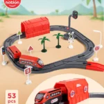 Play Nation Rescue Toy Train Set - 53 Piece Battery-Operated Trainset Set | Indian City Train Set with DIY Magnetic Trains for Kids 3+ | Educational Gift for Kids