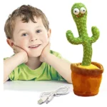 NEGOCIO Negocio Singing Talking Recording Dancing Cactus Toy - Green & Brown