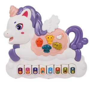 Fab N Funky Unicorn Musical Piano Keyboard With Lights & Animal Sounds - Multicolor