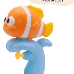 BitFeex Fish Bath Water Gun Toy for Kids | Fun Water Play & Fishing Game | Best Birthday Gift | Interactive Activity Toy-Color may vary,Pack of 1 pcs