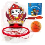 Wembley Toys Basketball Set With Deflated Ball, Hoop, Hanging Board & Pump With Paw Patrol Print - Red(Color & Design May Vary)