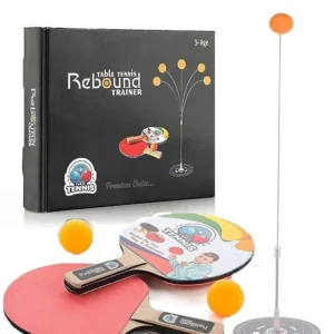 ADKD Table Tennis Rebound Trainer Toys with Rackets and Balls Base Training Practice Set for Kids - Multicolor