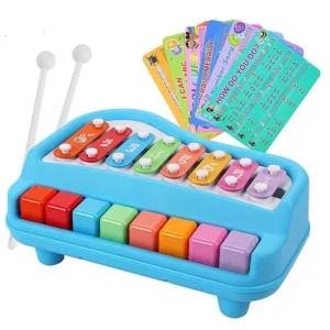 ADKD 2 in 1 Xylophone Percussion Piano Toy with 8 Tone (Color May Vary)