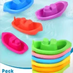 Babyhug Bath Time Floating Boats| Bath Toys for Kids| 10 Boats| Multi-Color Toddler Activity Toy| Baby Tub Toy