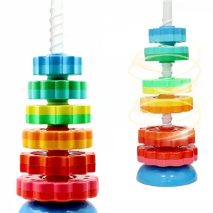 Aditi Toys Spinning Stacking Tower Toy Made of Strong ABS Plastic Non Toxic BPA Free Material - Multicolor