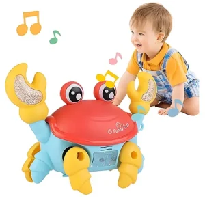 NEGOCIO Crab Baby Toy Crawling with Music & LED Light Funny Wind-up Crab Swimming Floating Toy (Color May Vary)